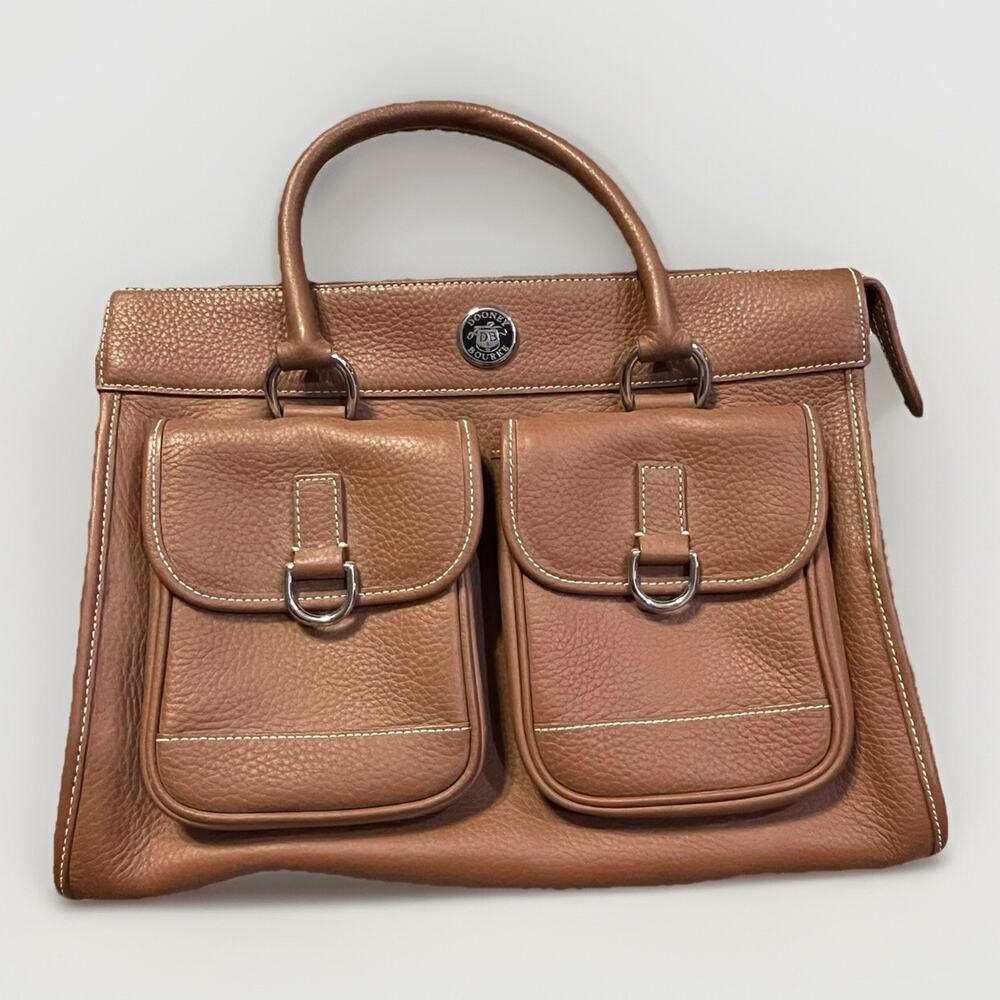 Dooney & Bourke Leather Purse/Handbag K029557 Brown/Cognac Double Pocket Tote
